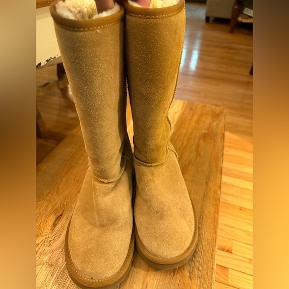 UGG Classic Tall Beige Suede Boots - Picture 4 of 10
